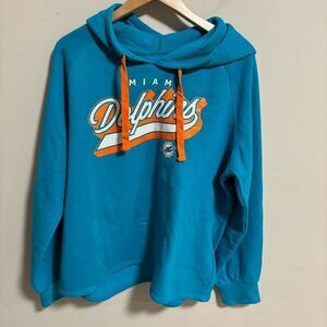 Fanatics Aqua Miami Dolphins NFL First Contact Raglan Pullover Hoodie- Size XL